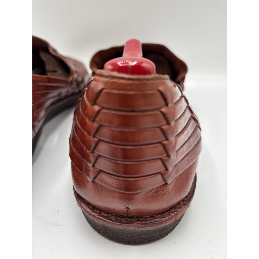 Nordstrom Handwoven Men's Brown Leather Huarache Woven Sandals Shoes Size 13 - Picture 11 of 16